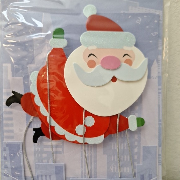 NEW BECK 3D Holiday Christmas Greeting Card - Santa Flying Air Balloon - Picture 5 of 10